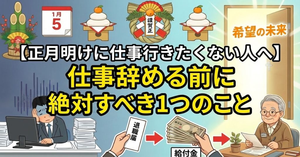 【正月明けに仕事行きたくない人へ】仕事辞める前に絶対すべき1つのこと