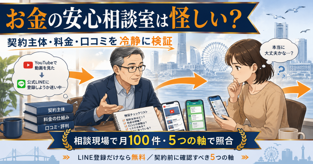 元ハロワ職員まゆみのお金の安心相談室は怪しい?口コミ・料金・契約主体を冷静に検証する記事のアイキャッチ画像